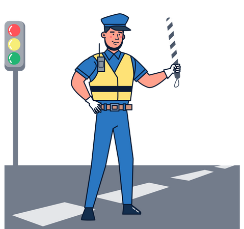 Traffic policeman  イラスト
