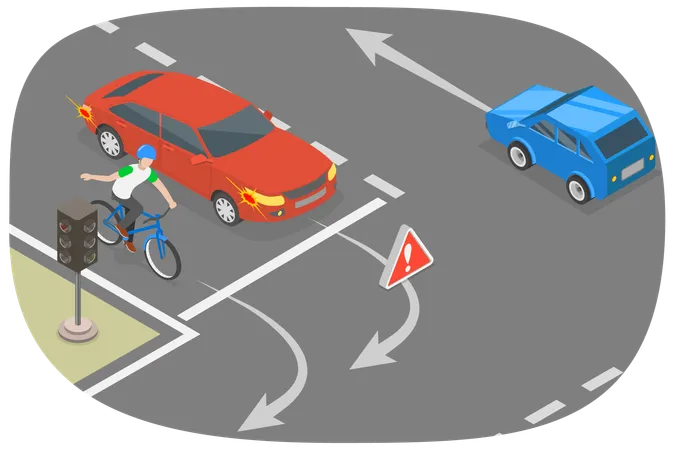 교통 규제 규칙 및 팁 안전 운전에 대한 3 D 아이소메트릭 평면 벡터 그림 일러스트레이션