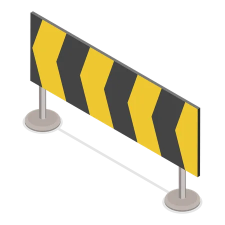 3 D Isometric Flat Vector Set Of Traffic Road Barriers Roadblocks And Barricades Item 3 Illustration