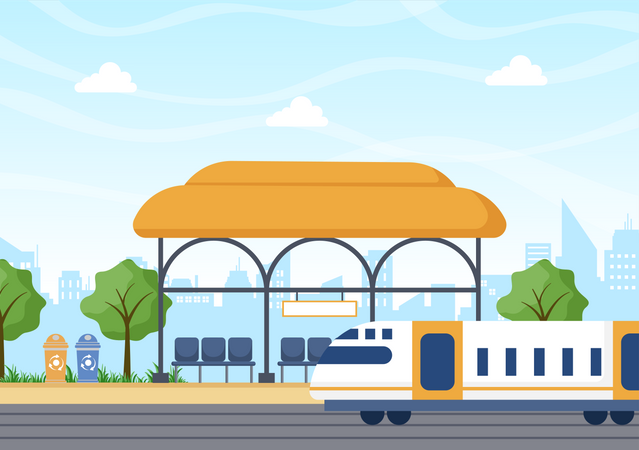 Train Platform Illustration