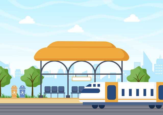 Train Platform  Illustration