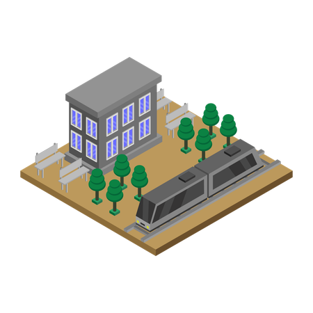 Train station  Illustration