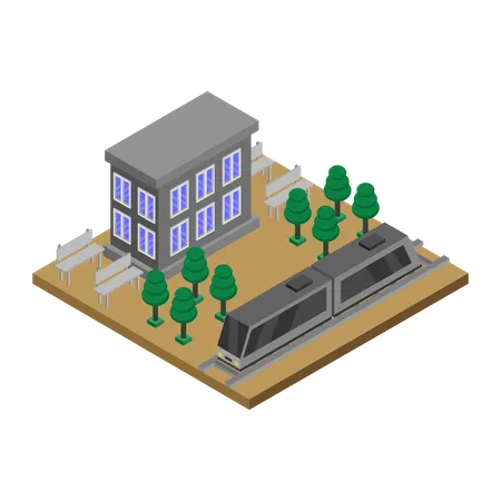 Train station  Illustration