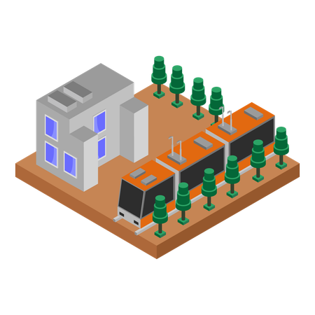 Train station  Illustration