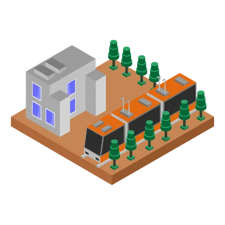 Train station  Illustration