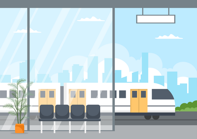 Train Station Illustration