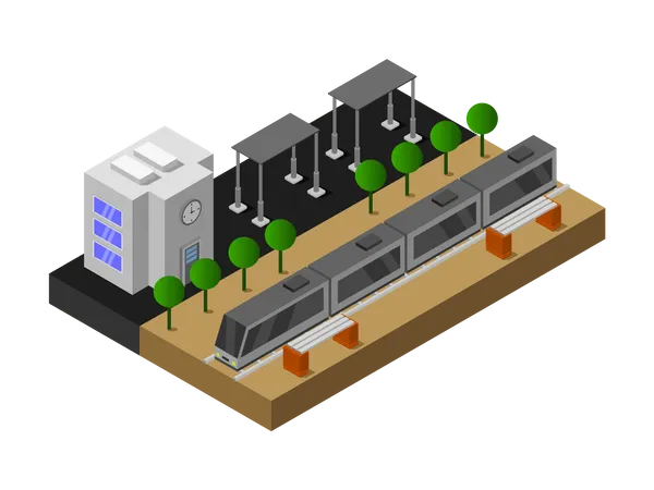 Train Station  Illustration