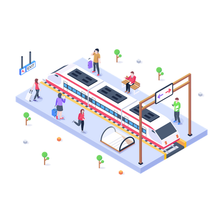 Train Station  Illustration