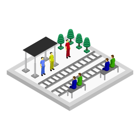 Train Station  Illustration