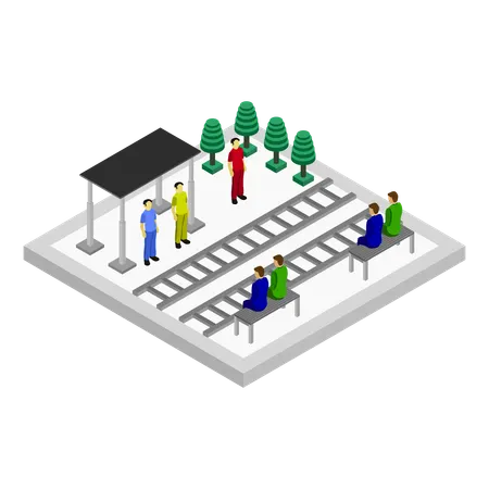 Train Station  Illustration