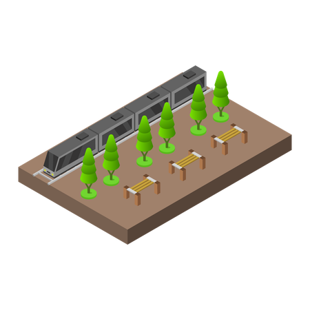 Train station  Illustration