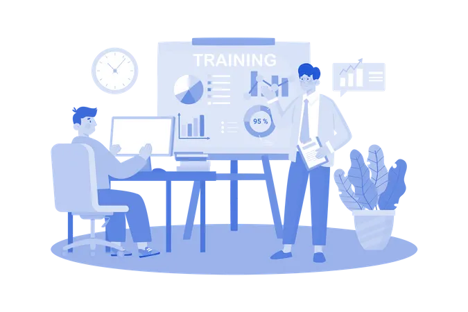 Training Manager Developing Team Training Programs Illustration