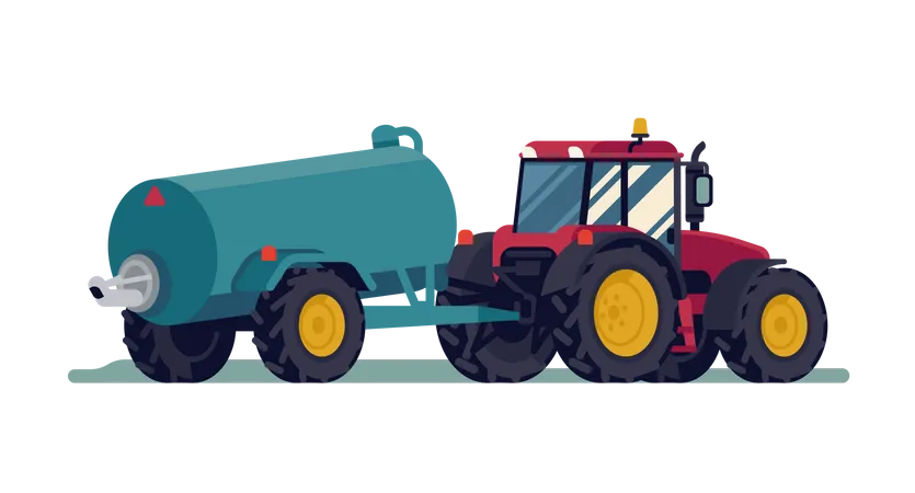 Traktor mit Güllefass  Illustration