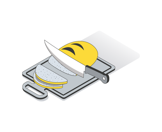 Trancher du pain  Illustration