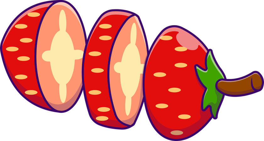 Tranches de fraises  Illustration