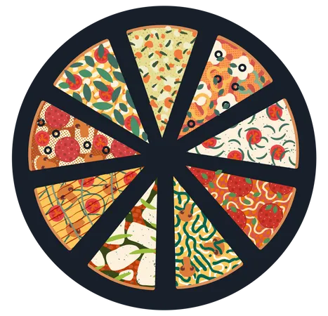 Tranches de pizza  Illustration