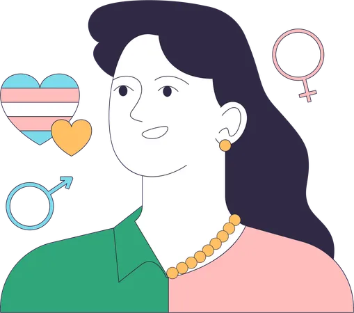 Trans girl smiling  Illustration