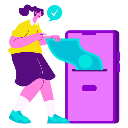 Transação bancária on-line  Ilustração