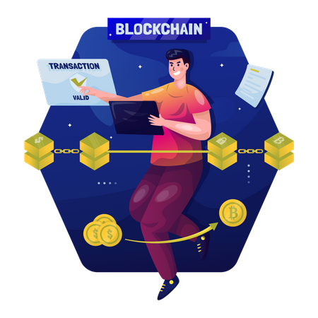 Transação blockchain  Ilustração