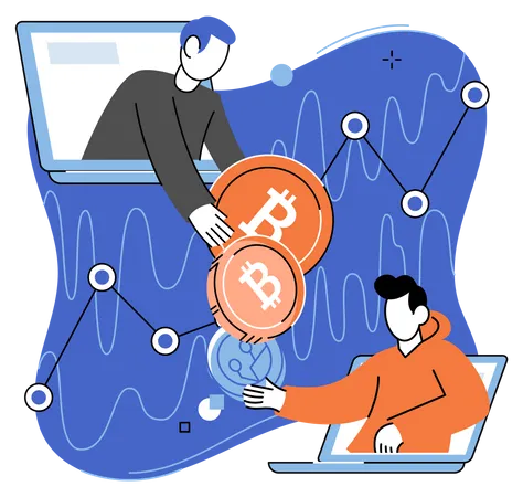 Transação blockchain  Ilustração