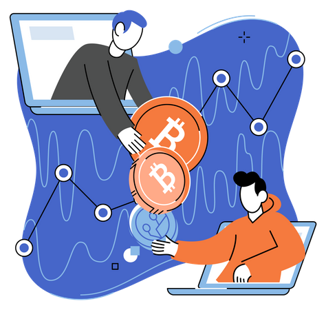 Transação blockchain  Ilustração