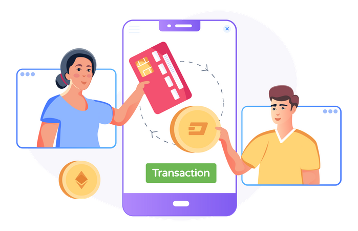 Transação criptográfica  Illustration