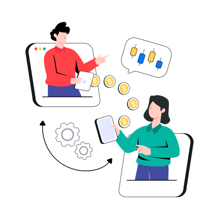 Transação criptográfica  Illustration