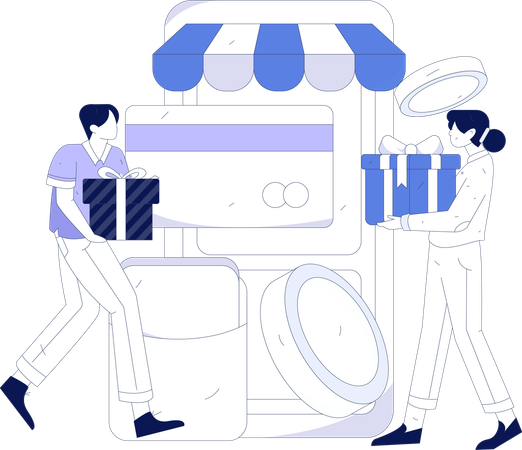 Transação digital  Ilustração