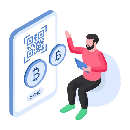 Transação de pagamento Bitcoin  Ilustração