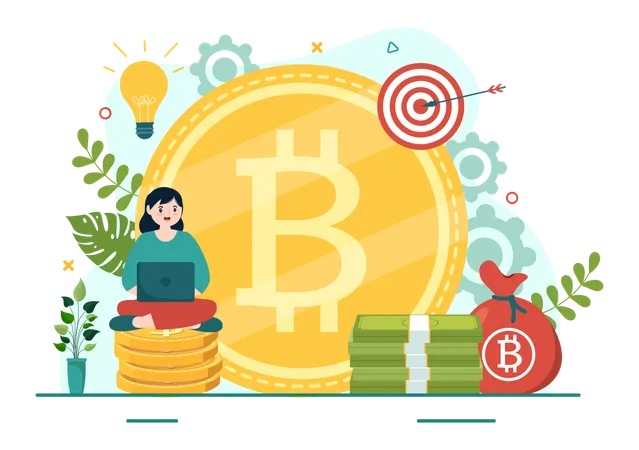 Transacciones de bitcoins  Ilustración