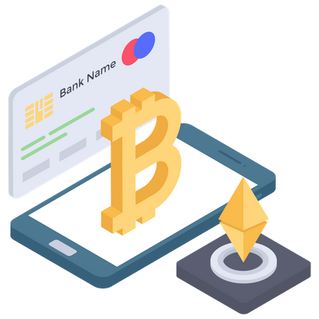 Transaction bancaire bitcoin et ethereum  Illustration