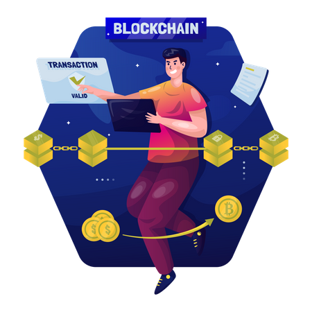 Transaction blockchain  Illustration