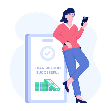 Transaction monétaire réussie  Illustration