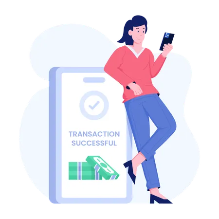 Transaction monétaire réussie  Illustration