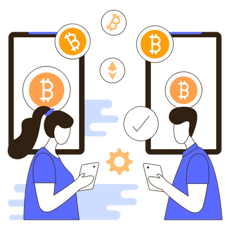 Transaction de crypto-monnaie  Illustration