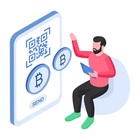 Transaction de paiement Bitcoin  Illustration