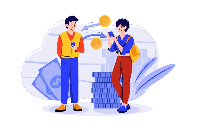 Transaction in Cryptocurrency  Illustration