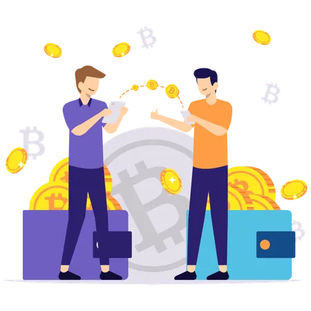 Transaction in Cryptocurrency  Illustration