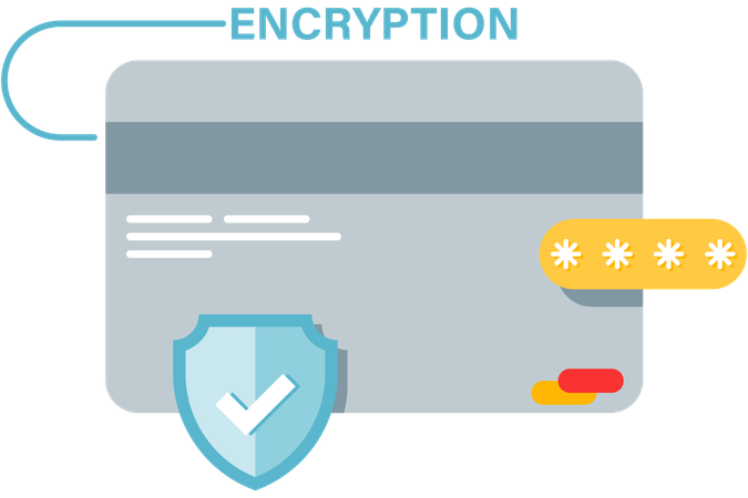 Transaction par carte cryptée  Illustration