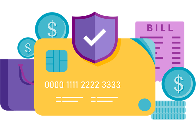 Transaction security guarantee by shopping application  Illustration