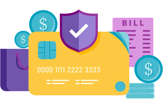 Transaction security guarantee by shopping application  Illustration