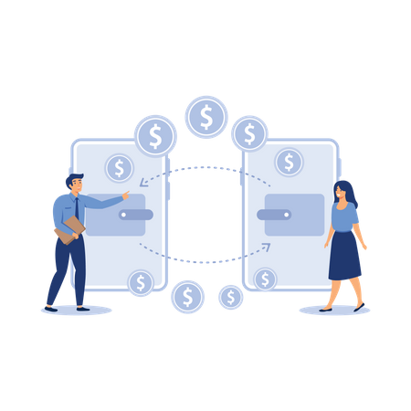 Transactions financières, paiement autre qu'en espèces  Illustration