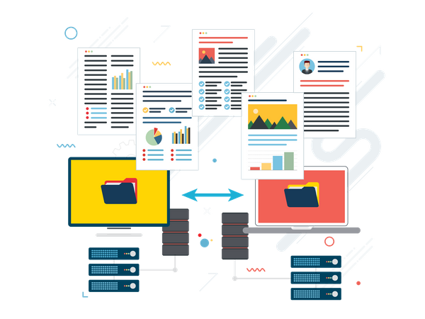 Backup-Netzwerk übertragen  Illustration