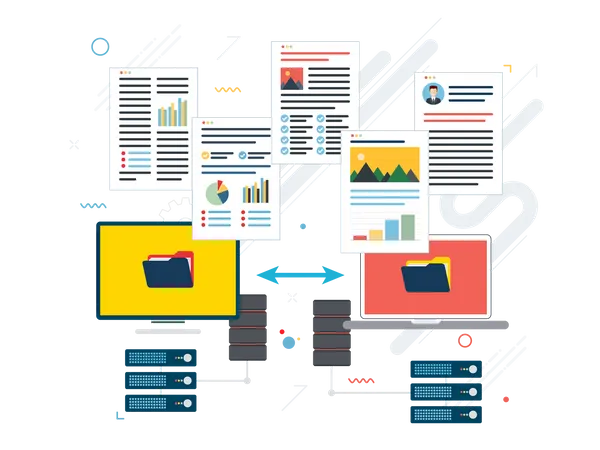 Backup-Netzwerk übertragen  Illustration