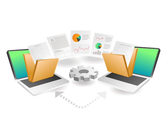 Transfer data between computers  Illustration