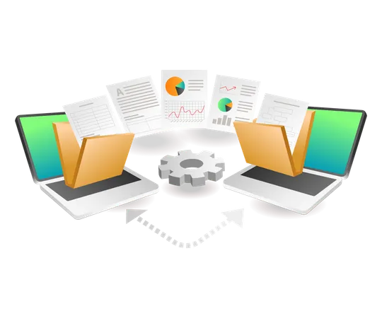 Transfer data between computers  Illustration