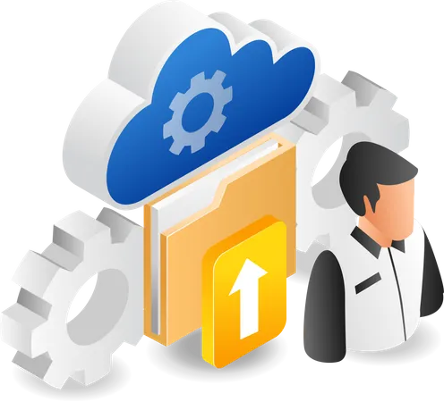 Transfer data to cloud server Illustration