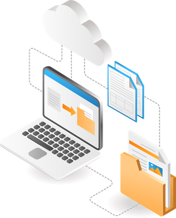 Transfer data to cloud server  Illustration