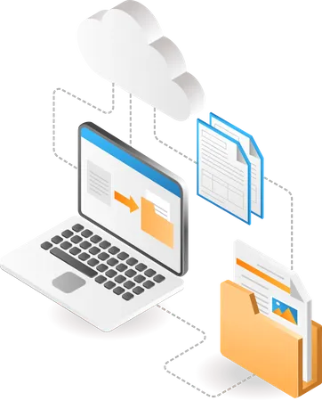 Transfer data to cloud server  Illustration