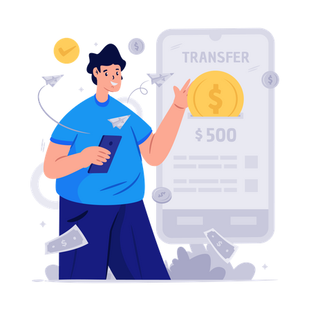 Transfer money  Illustration